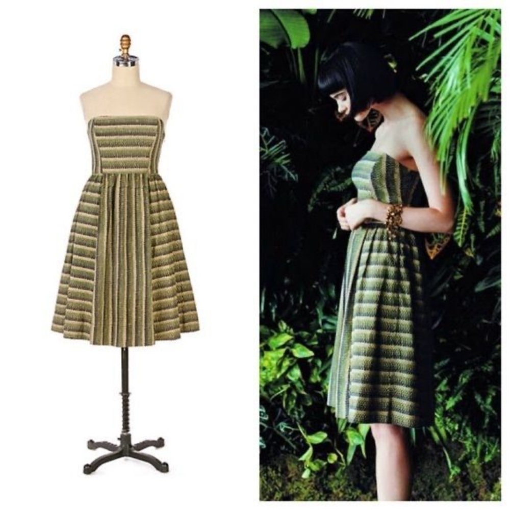 Green Cotton chlorophyll maple Anthropologie dress